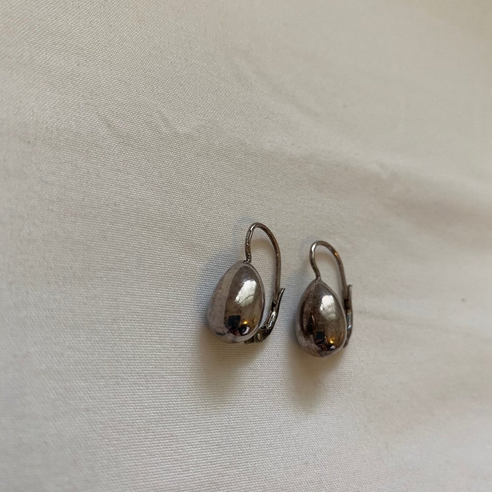 Solid Sterling Silver Lever Back Earrings - image 3